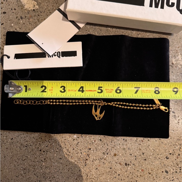 McQ by Alexander McQueen Gold tone Brass Swallow Bird Charm Bracelet - Picture 3 of 3